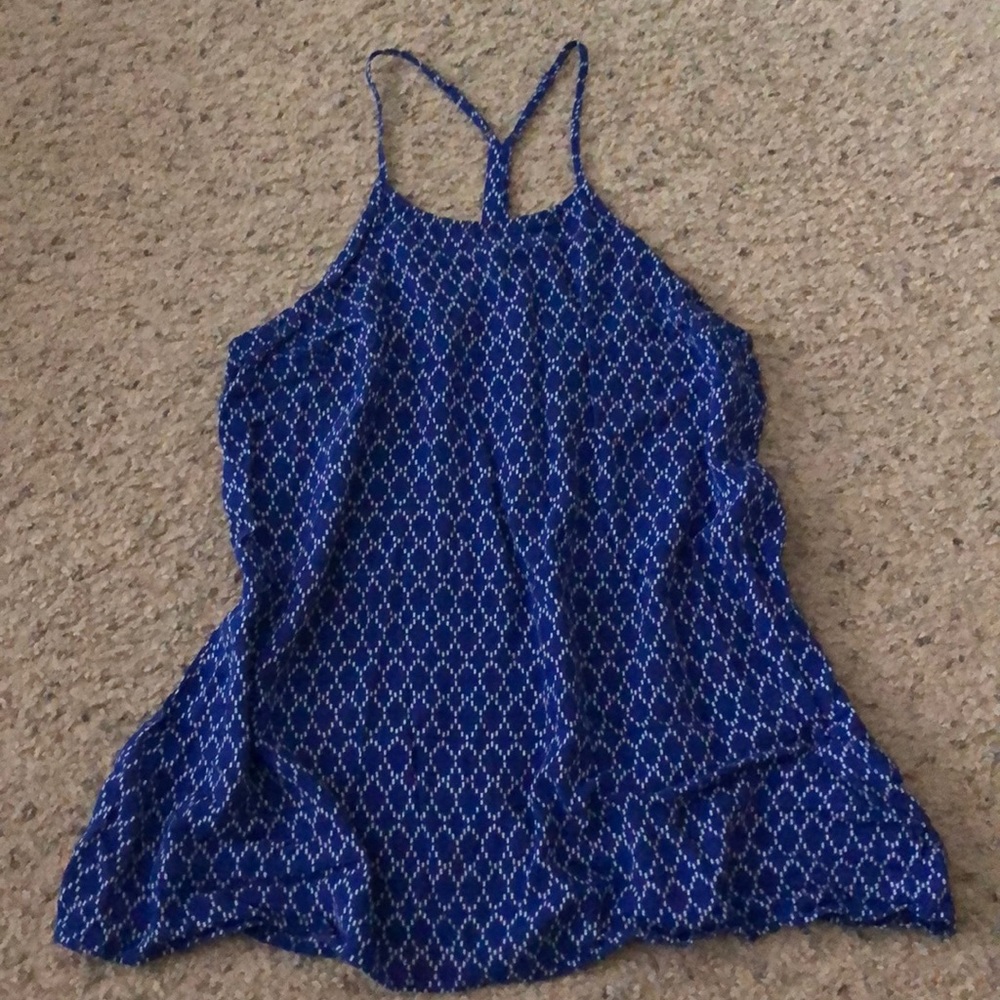 Royal blue and white tank